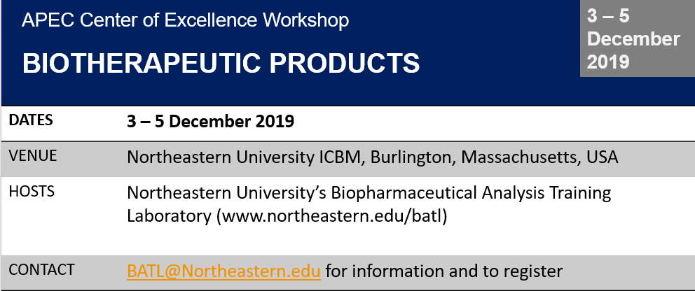 Biotherapeutic Products Workshop by NEU