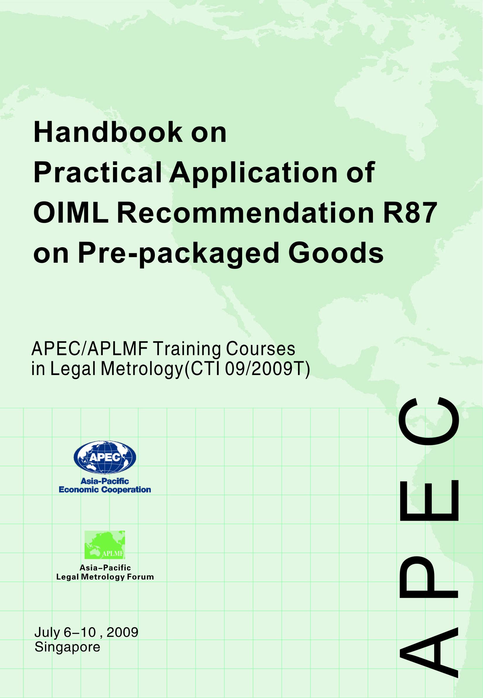 Handbook On Practical Application Of Oiml Recommendation R87 - 