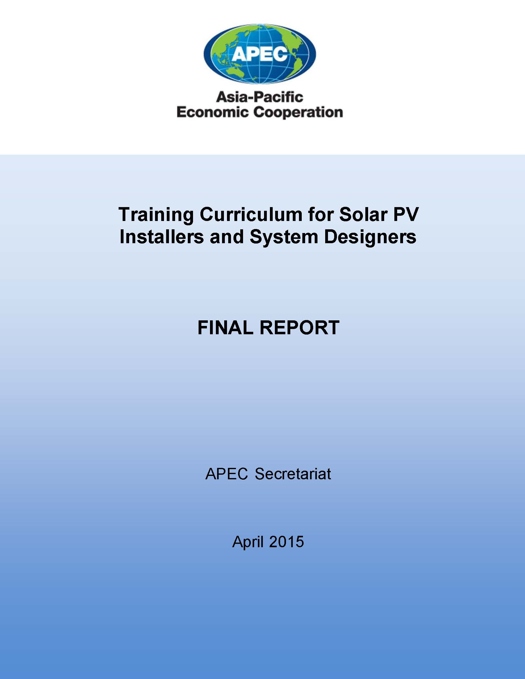 Training Curriculum For Solar Pv Installers And System Designers