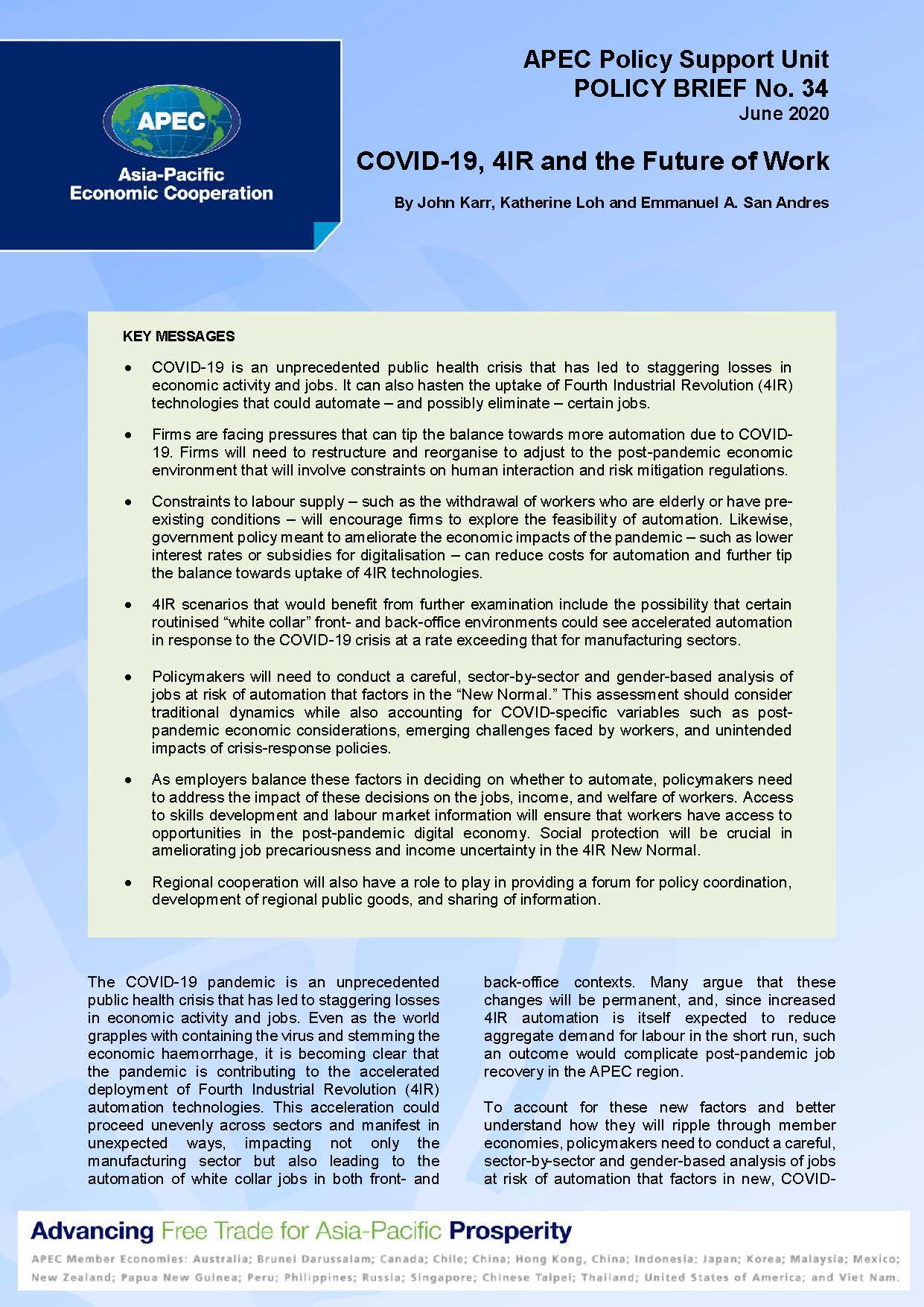 Cover_220_PSU_COVID-19 4IR and the Future of Work