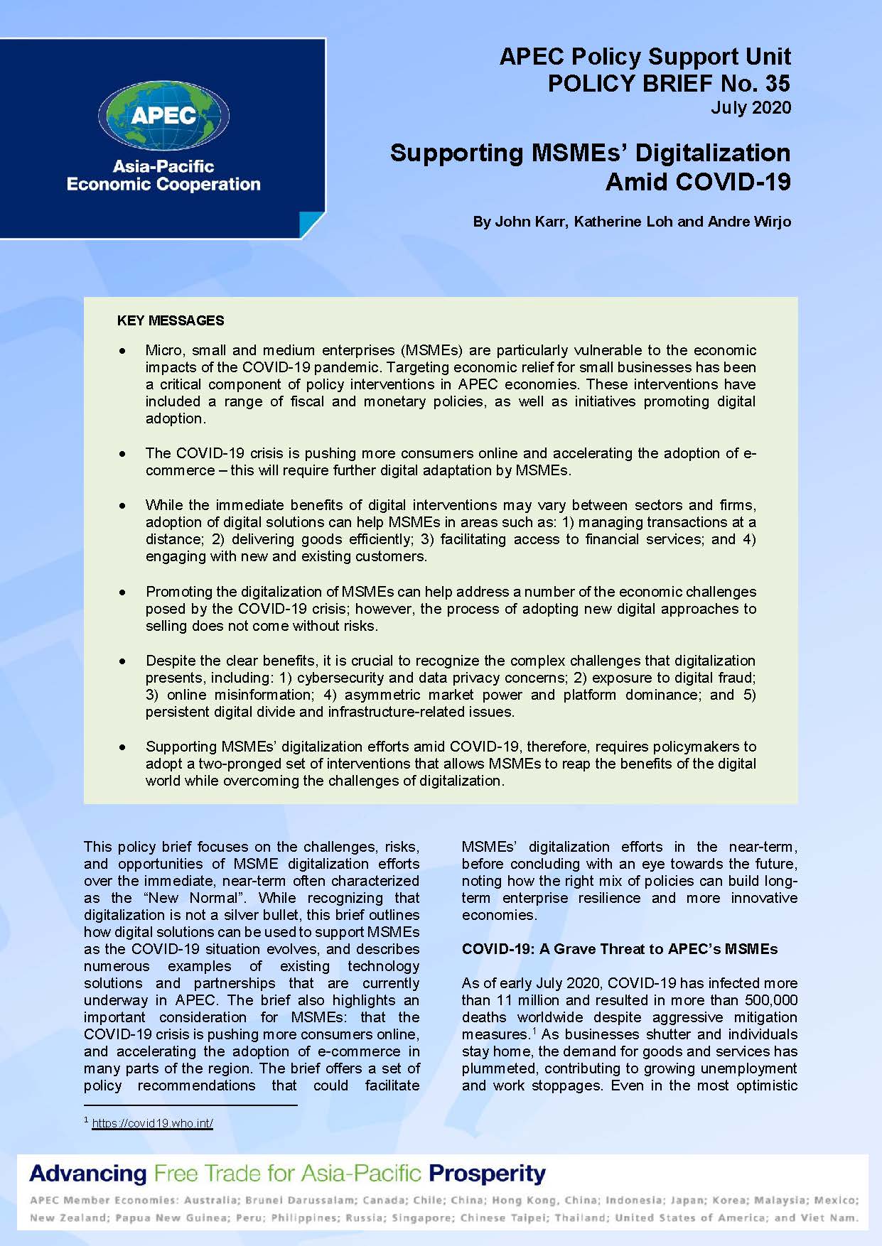 Supporting Msmes Digitalization Amid Covid 19 Supporting Msmes Digitalization Amid Covid 19