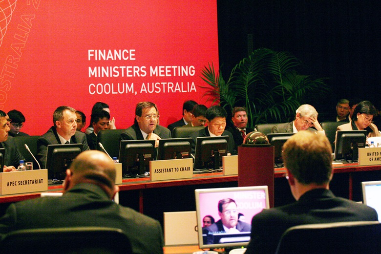 Chair of the APEC Finance Deputies Meeting, Mr. David Parker addresses the Deputies Meeting