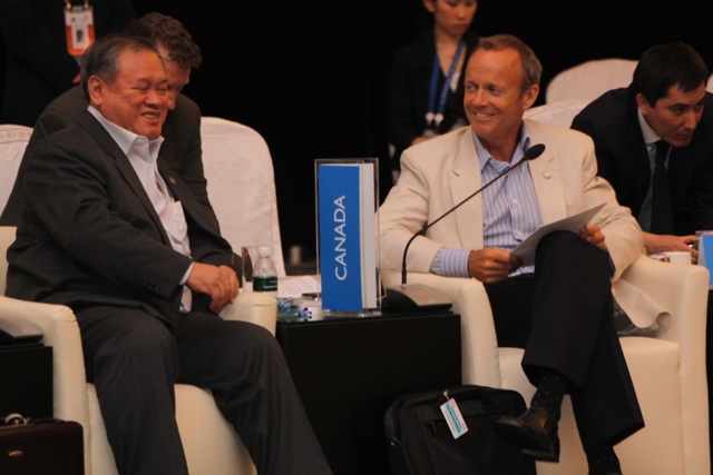 Second Minister of Foreign Affairs and Trade, Brunei Darussalam, Pehin Lim Jock Seng; Canadian Minister of International Trade, Stockwell Day