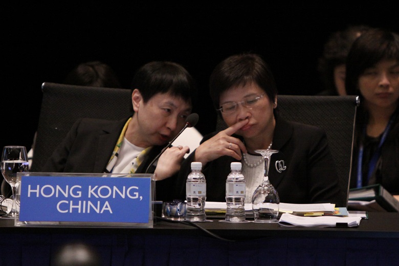 Maria Kwan, APEC Senior Official, Hong Kong, China; Rita Lau, Secretary for Commerce and Economic Development, Hong Kong, China