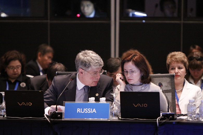 Alexy Borodavkin, Deputy Minister, Foreign Affairs; Elvira Nabiullina, Minister of Economic Development, Russia