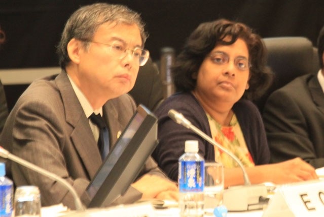 Takashi Omori, Chair, APEC Economic Committee, and Elizabeth Chelliah, Chair, APEC Committee on Trade and Investment