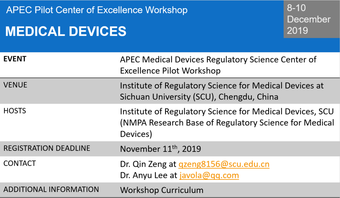 Medical Devices Pilot CoE Workshop by Sichuan University