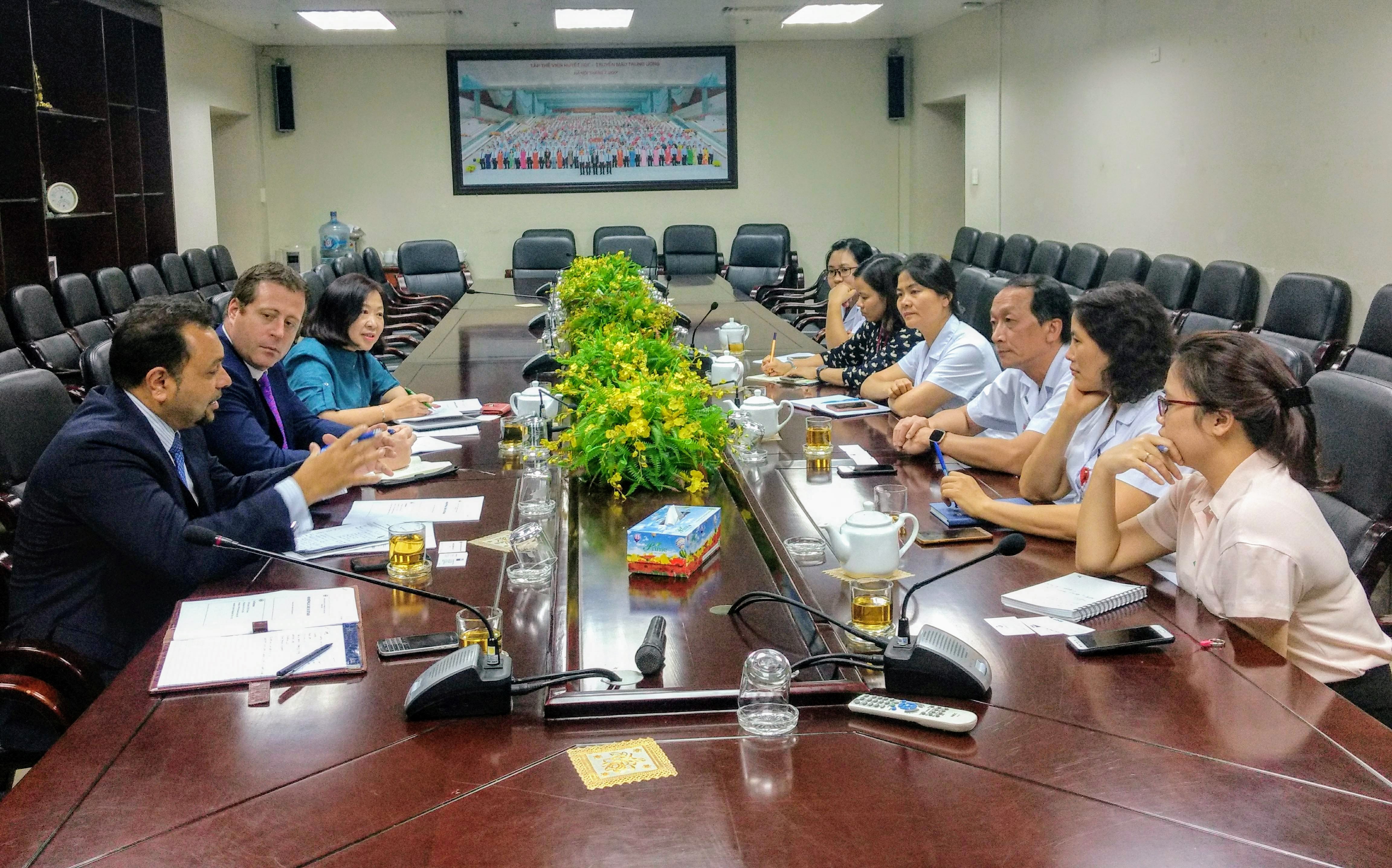 APEC Rare Disease Network leadership, including Chair Prof. Matthew Bellgard and Co-Chair Mr. Cameron Milliner, meets with the leadership team at the National Institute of Haematology and Blood Transfusion (NIHBT) in Hanoi, Viet Nam