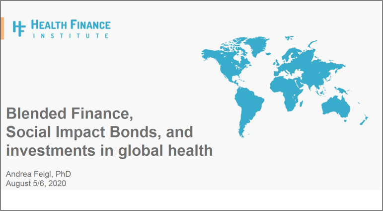 Health Finance Institute’s blended financing presentation