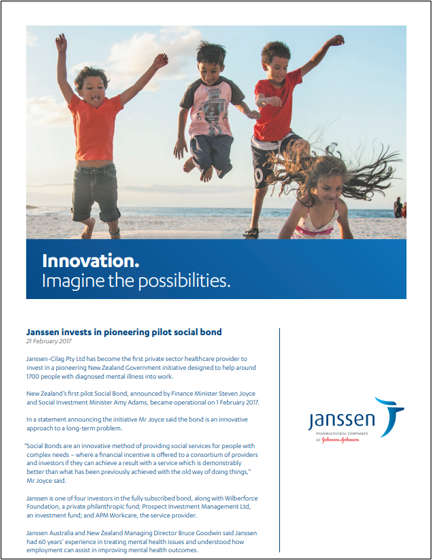 Janssen invests in pioneering pilot social bond