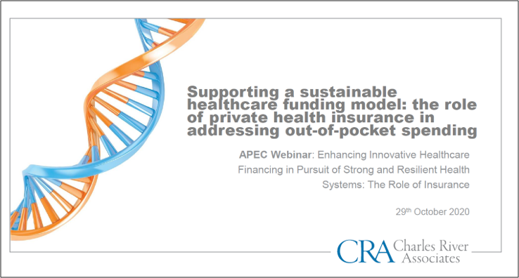 Supporting a sustainable healthcare funding model: the role of private health insurance in addressing out-of-pocket spending presentation