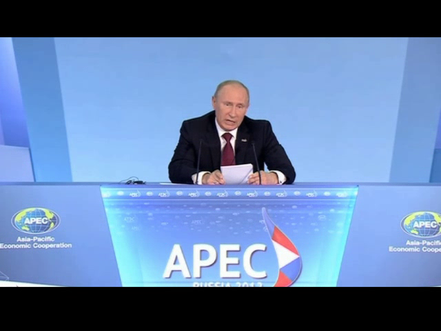Russian President Vladimir Putin opens press conference following the APEC 2012 Leaders' Meeting